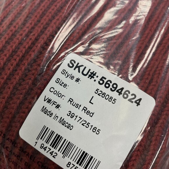 NEW Lands' End Drifter Men's L Ribbed Cotton Zip up Mock Sweater Rust Red - Picture 9 of 13